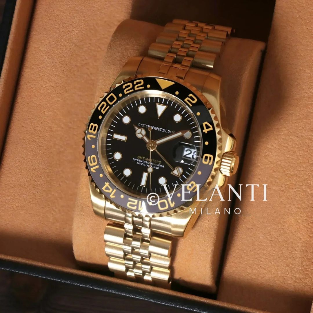 GMT-style mod watch Gold Velanti Milano GMTvel product photo 2