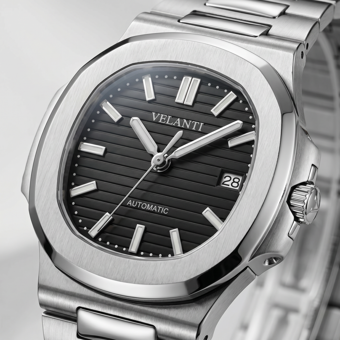 Nautilus-style mod watch Black Velanti Milano Nautvel product photo 4
