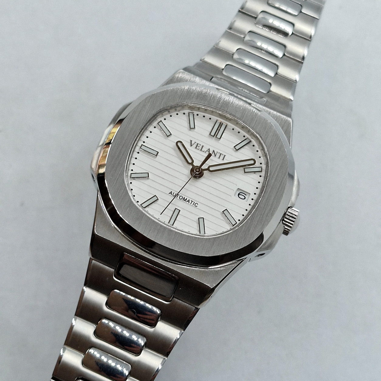 Nautilus-style mod watch White Velanti Milano Nautvel product photo 4