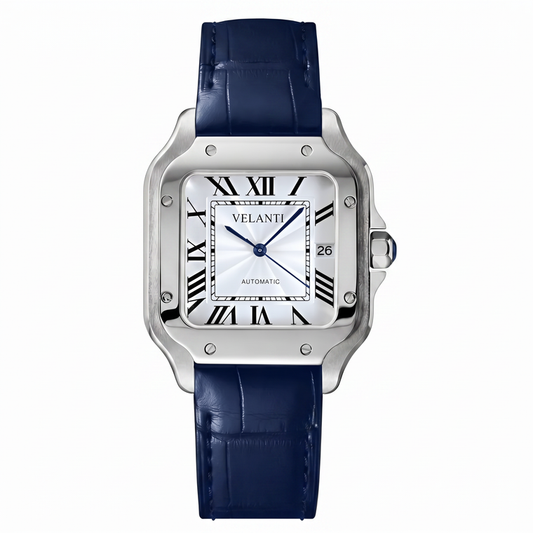 Guía del comprador: reloj cuadrado de cuero blanco y azul Santvel