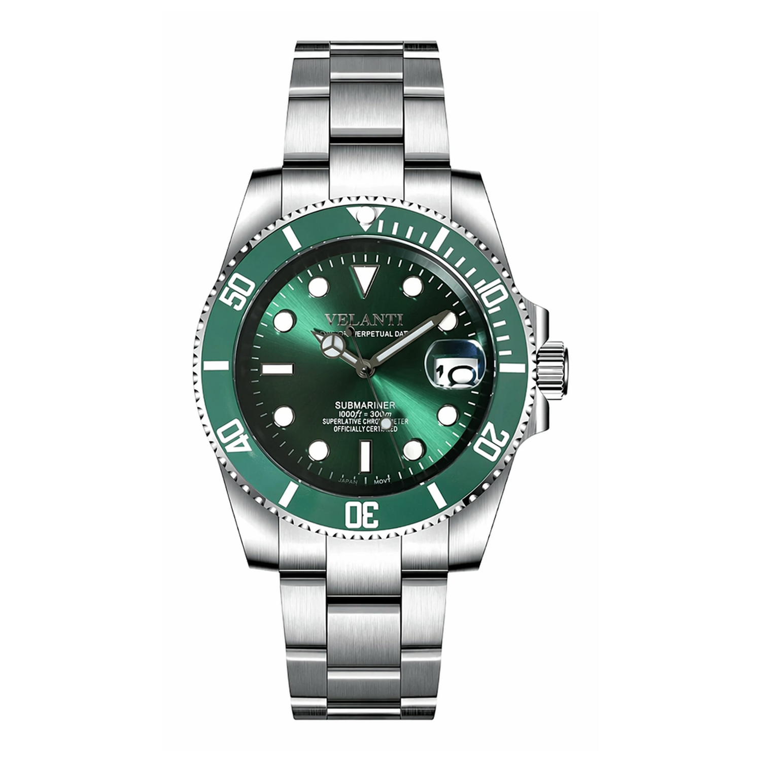 Submariner-style automatic watch, Velanti Milano Velmariner Hulk, main product photo