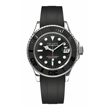 Submariner-style automatic watch, Velanti Milano Velmariner Yacht-Master Black, main product photo