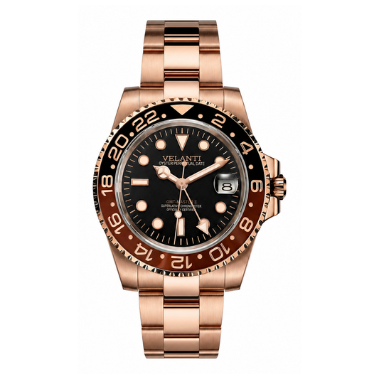 GMT-style automatic watch, Velanti Milano Gmtvel Rootbeer, main product photo