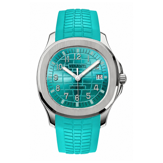 Aquanaut-style automatic watch, Velanti Milano Velnaut Tiffany Metallic Blue, main product photo