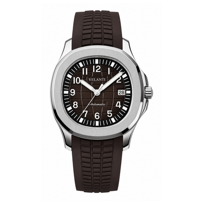 Aquanaut-style automatic watch, Velanti Milano Velnaut Brown, main product photo