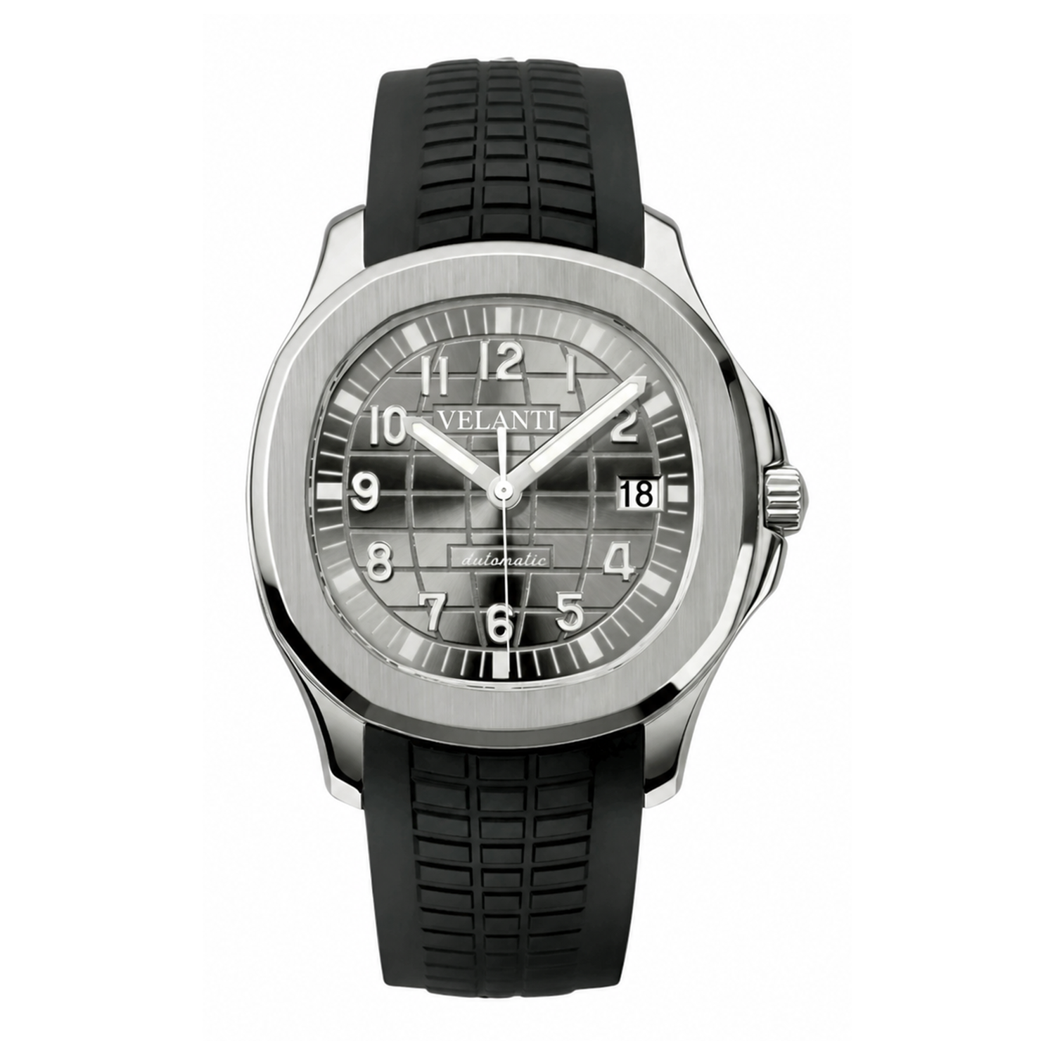 Aquanaut-style automatic watch, Velanti Milano Velnaut Silver, main product photo