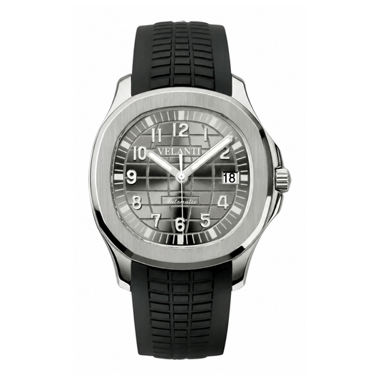 Aquanaut-style automatic watch, Velanti Milano Velnaut Silver, main product photo