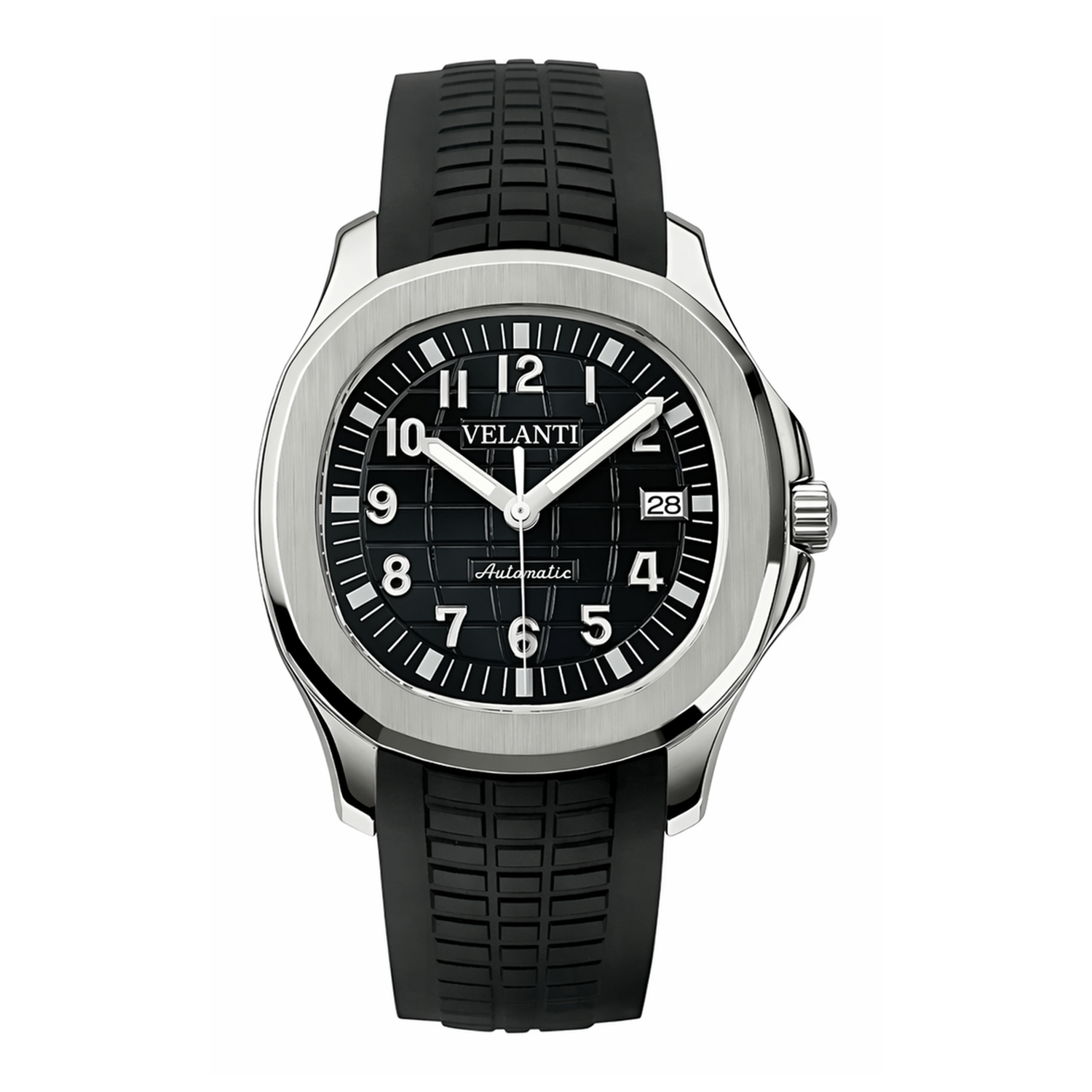 Aquanaut-style automatic watch, Velanti Milano Velnaut Black, main product photo