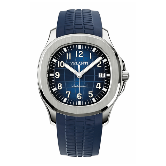 Aquanaut-style automatic watch, Velanti Milano Velnaut Blue, main product photo