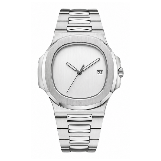Nautilus-style automatic watch, Velanti Milano Nautvel Minimalist Silver, main product photo