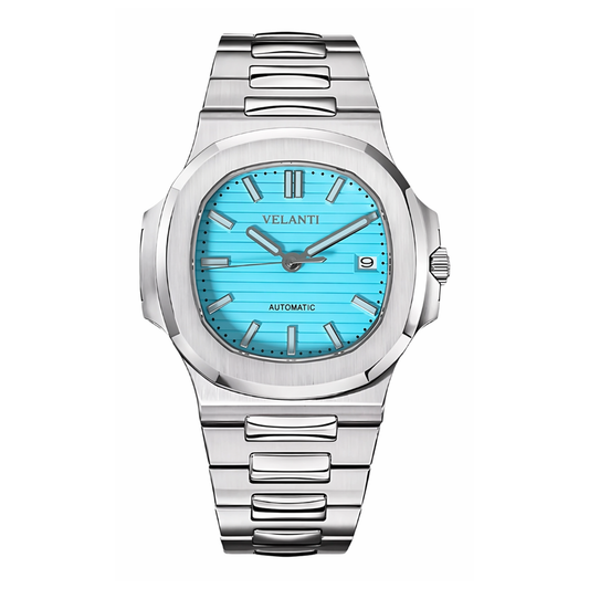 Nautilus-style automatic watch, Velanti Milano Nautvel Tiffany Blue, main product photo