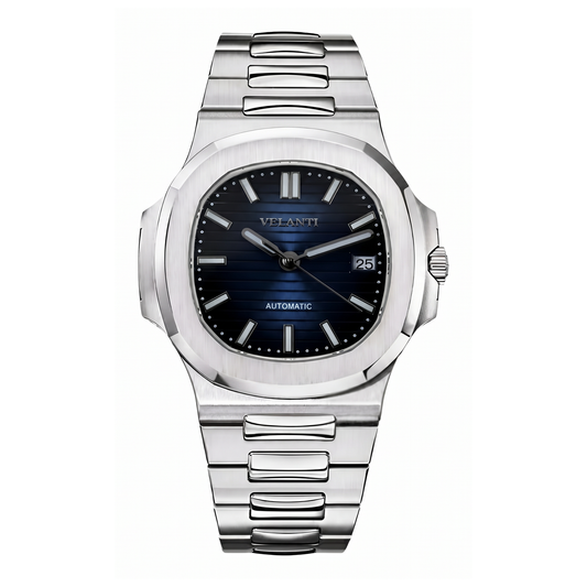 Nautilus-style automatic watch, Velanti Milano Nautvel Royal Blue, main product photo