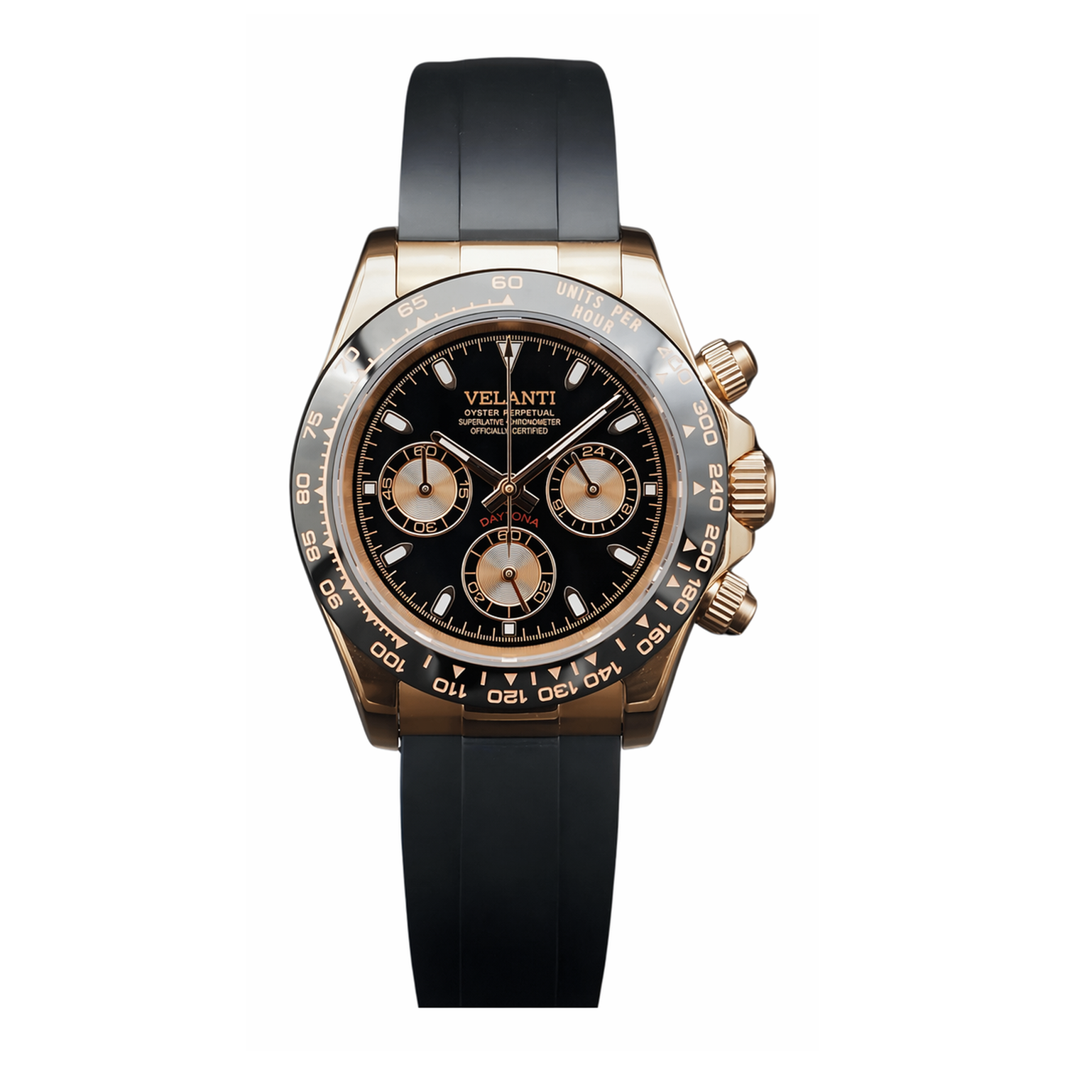 Daytona-style chronograph watch, Velanti Milano Veltona Rose Gold, main product photo