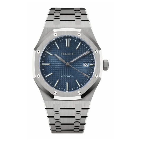 Royal Oak-style automatic watch, Velanti Milano Royal Veloak Blue, main product photo