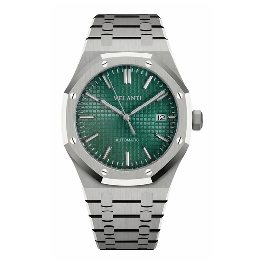 Royal Oak-style automatic watch, Velanti Milano Royal Veloak Green, main product photo
