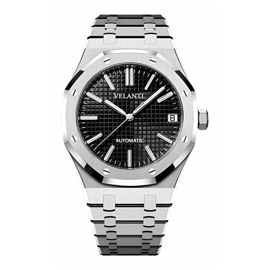 Royal Oak-style automatic watch, Velanti Milano Royal Veloak Black, main product photo