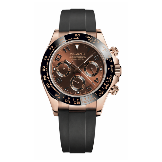 Daytona-style chronograph watch, Velanti Milano Veltona Chocolate, main product photo