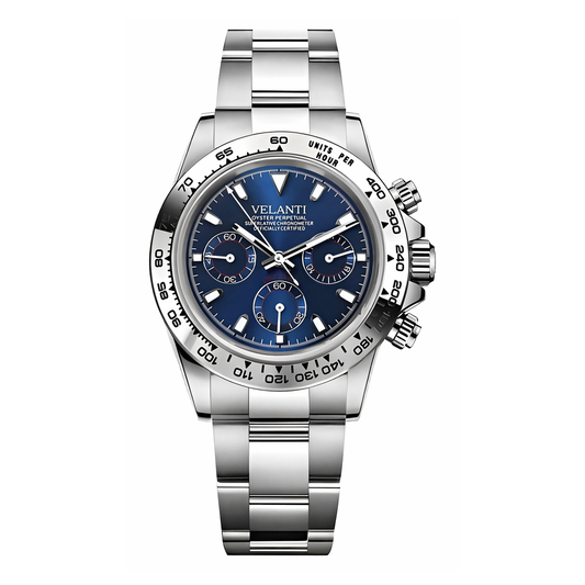 Daytona-style chronograph watch, Velanti Milano Veltona Silver Blue, main product photo