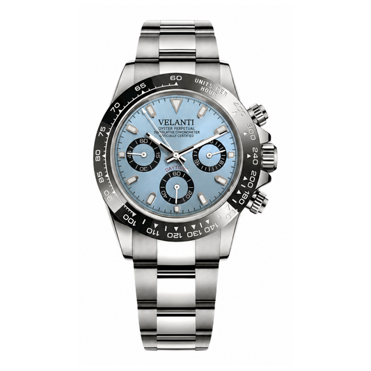 Daytona-style chronograph watch, Velanti Milano Veltona Ice Blue, main product photo