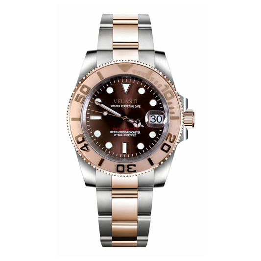 Submariner-style automatic watch, Velanti Milano Velmariner Rose Gold, main product photo