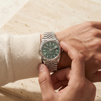 Datejust-style automatic watch, Velanti Milano Veljust Sky Dweller Mint Green, product photo 3