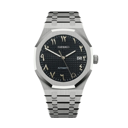 Royal Seikoak Arabic Black Seiko mod watch | Velanti Milano