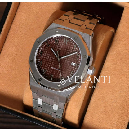 Royal Seikoak Arabic Brown Seiko mod watch | Velanti Milano