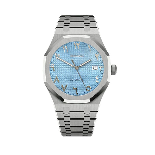 Royal Seikoak Arabic Ice Blue Seiko mod watch | Velanti Milano
