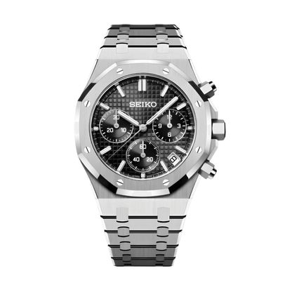 Royal Seikoak Chrono Black Seiko mod watch | Velanti  Milano