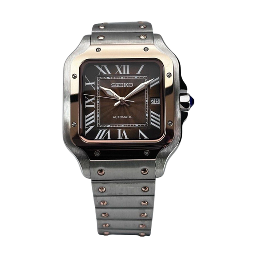 Santeiko Rose Gold Brown Seiko mod watch | Velanti Milano