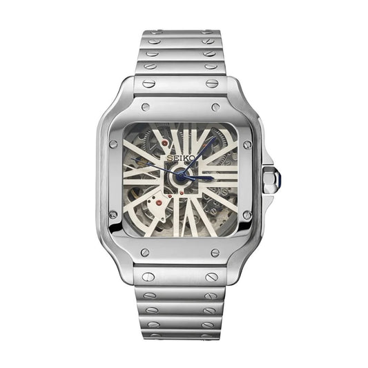 Santeiko White Skeleton Seiko mod watch | Velanti Milano