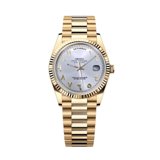 Seikojust | Daydate Yellow Gold - White Arabic