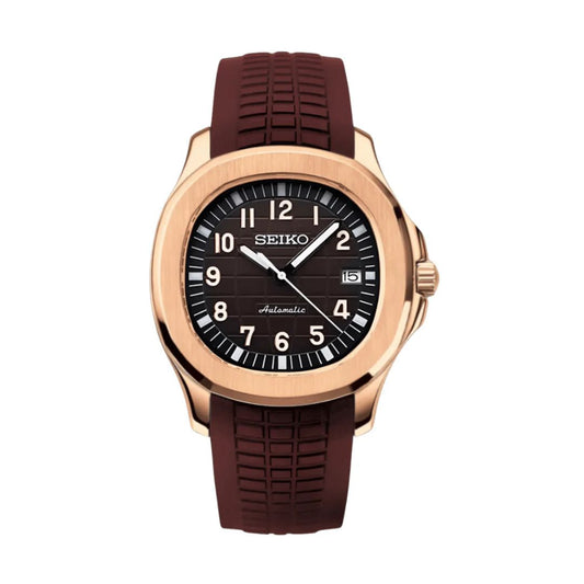 Seikonaut Brown Rose Gold Seiko mod watch | Velanti Milano