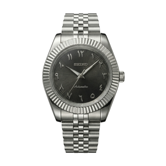 THE DAWN Black Arabic Dial Seiko mod watch | Velanti Milano