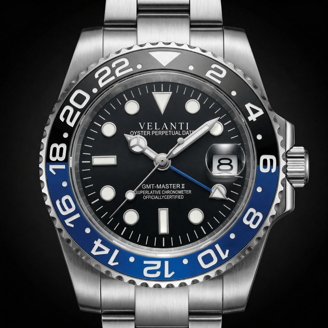 watch water resistance upgrade Black Batman Velanti Milano GMTvel product photo 5