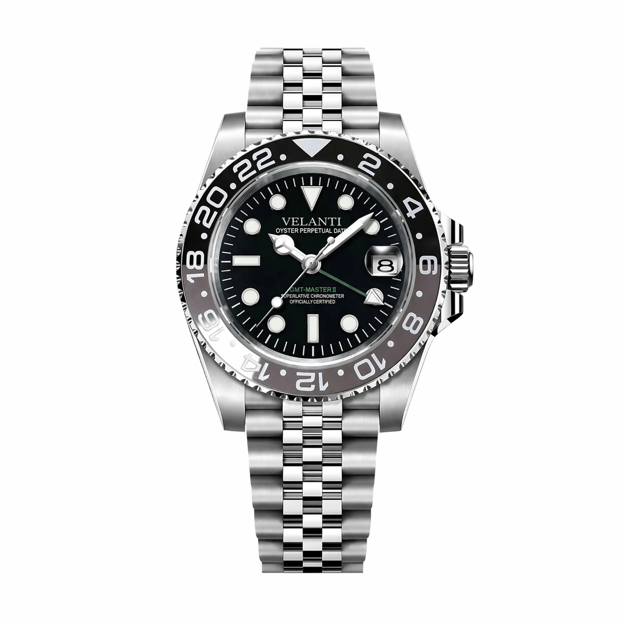 GMT-style mod watch Black Bruce Wayne Velanti Milano GMTvel main product photo