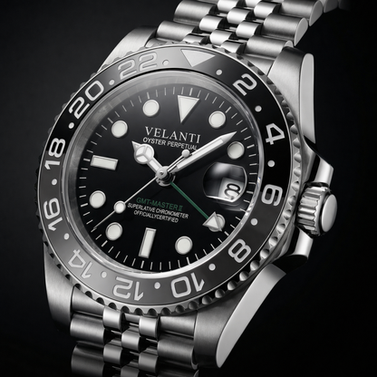 GMT-style mod watch Black Bruce Wayne Velanti Milano GMTvel product photo 3