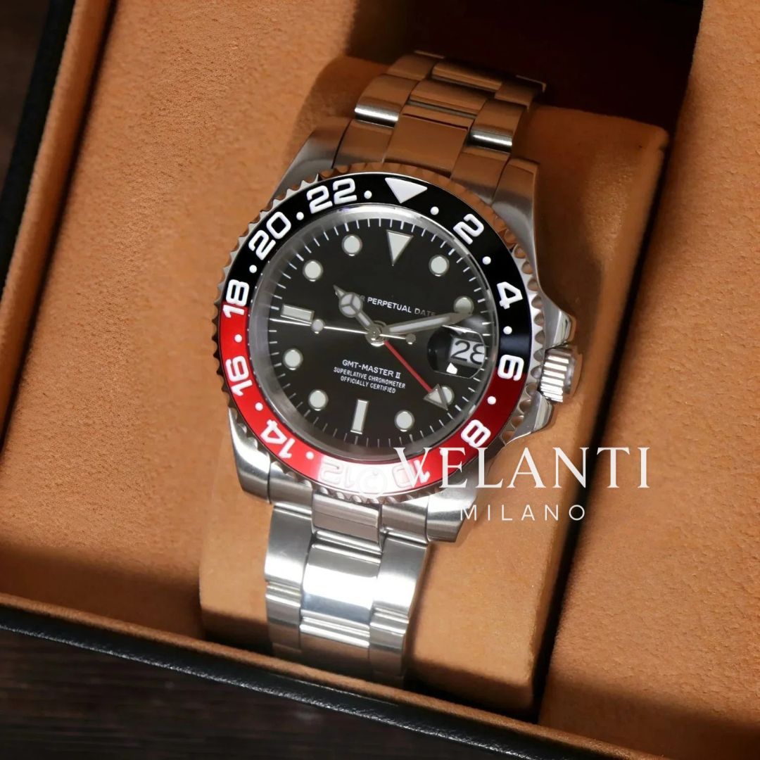 GMT-style mod watch Black Coke Velanti Milano GMTvel product photo 2