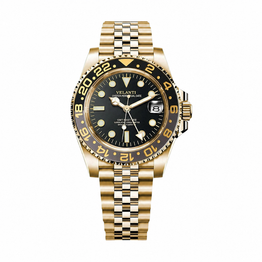 GMT-style mod watch Gold Velanti Milano GMTvel main product photo
