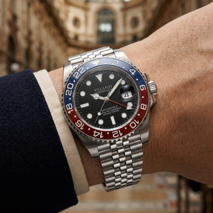GMT-style custom mod watch, Velanti Milano Gmtvel Pepsi, product photo 10