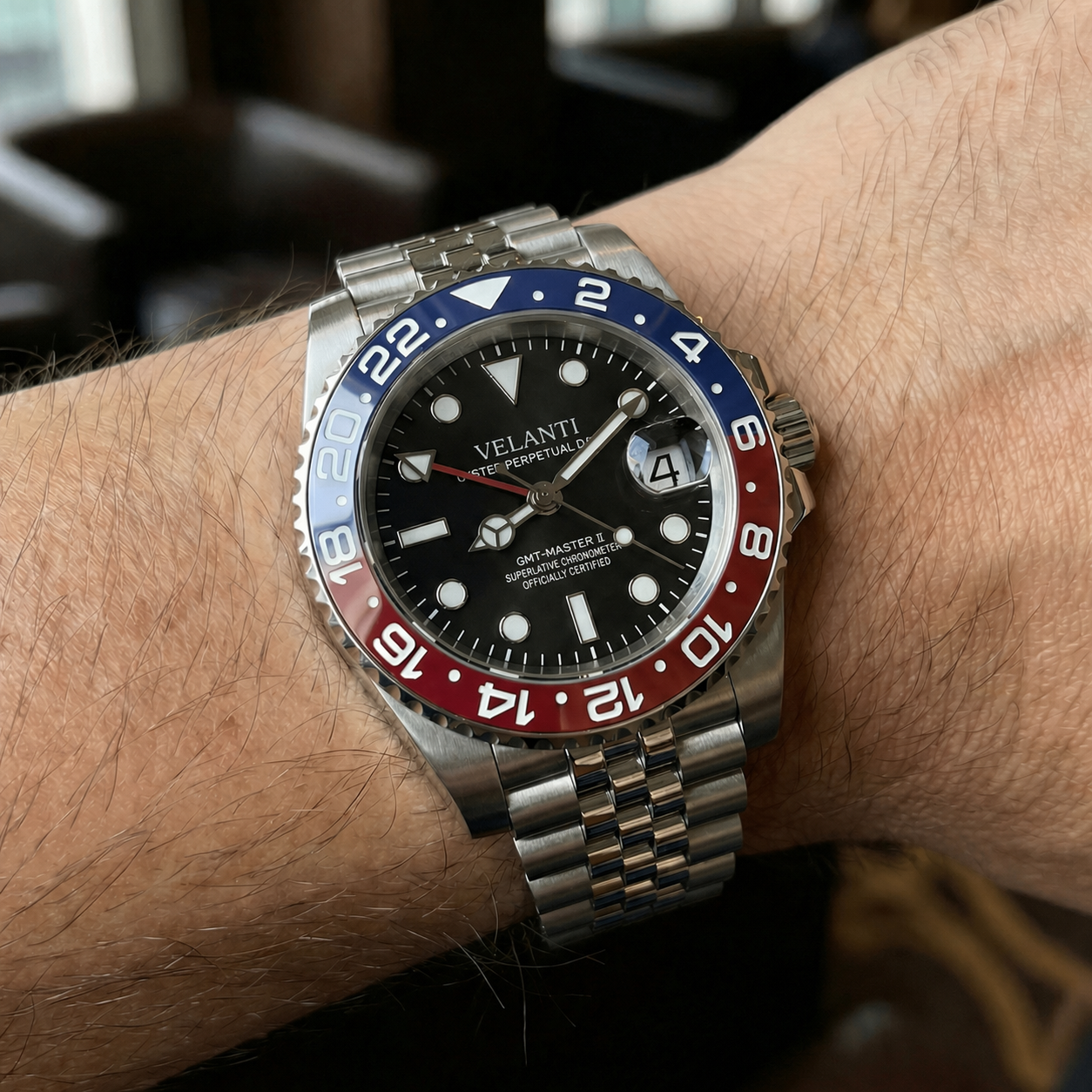 GMT-style mod watch Black Pepsi Velanti Milano GMTvel product photo 2