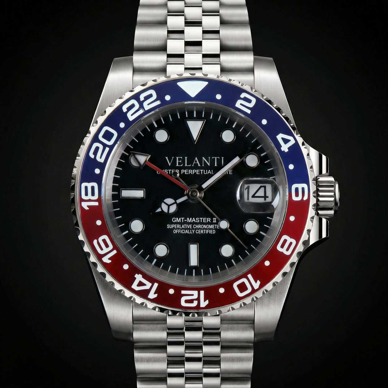 GMT-style mod watch Black Pepsi Velanti Milano GMTvel product photo 3
