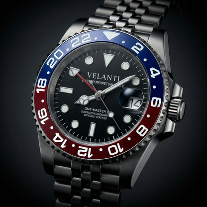 GMT-style mod watch Black Pepsi Velanti Milano GMTvel product photo 4