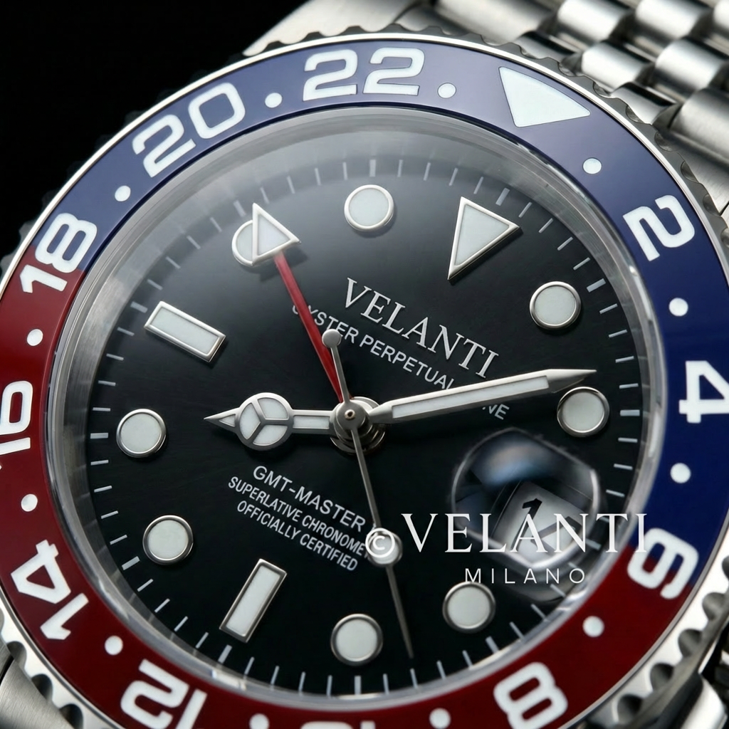 GMT-style mod watch Black Pepsi Velanti Milano GMTvel product photo 5