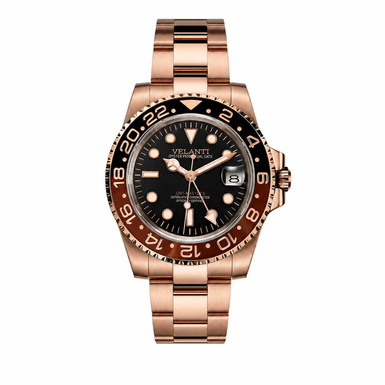 GMT-style mod watch Rootbeer Velanti Milano GMTvel main product photo
