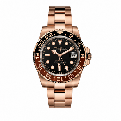 GMT-style mod watch Rootbeer Velanti Milano GMTvel main product photo
