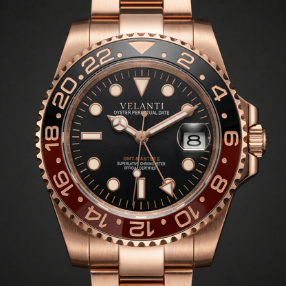 GMT-style mod watch Rootbeer Velanti Milano GMTvel product photo 2