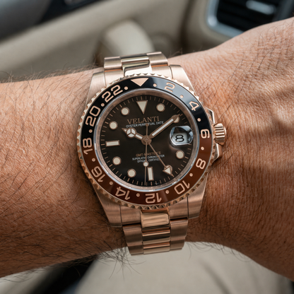 GMT-style mod watch Rootbeer Velanti Milano GMTvel product photo 5