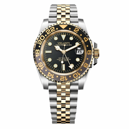 GMT-style mod watch Silver / Gold Velanti Milano GMTvel main product photo