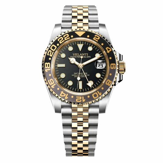 GMT-style mod watch Silver / Gold Velanti Milano GMTvel main product photo
